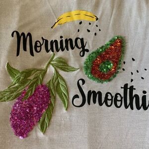 𝅺EMBELLISHED SUMMER MORNING SEQUINS FRUITS TOP L​​​